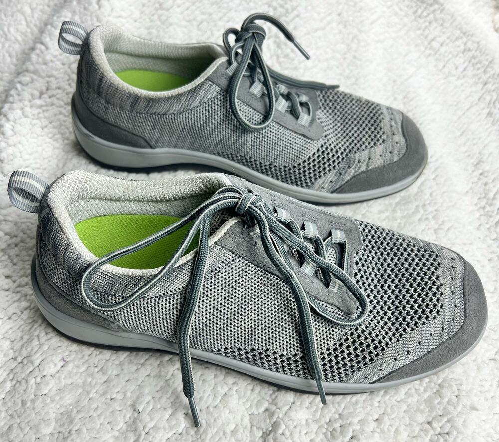 Orthofeet Palma 716 Women's Stretch Knit Shoes Gray Sneakers - size 8.5